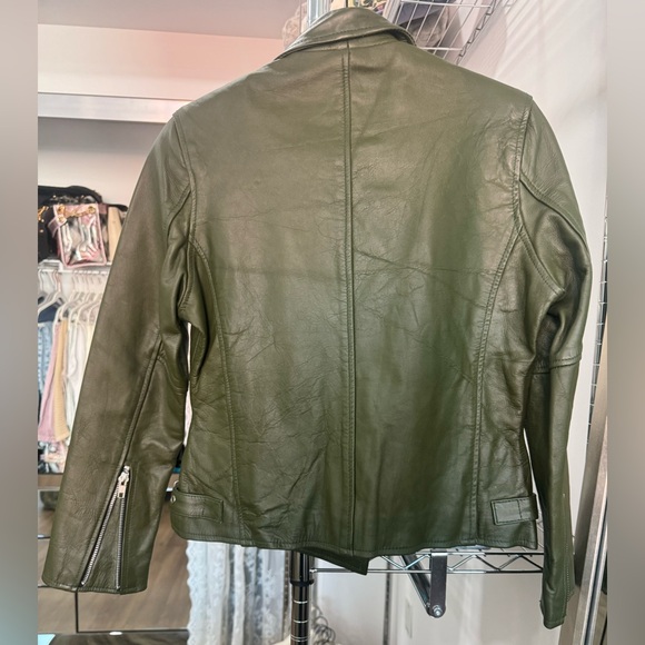 *SOLD* NWOT Leatherskin Custom Green Biker Jacket - Picture 3 of 7